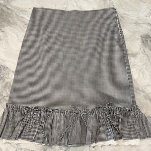 Anthropologie Odille gingham ruffle bow skirt